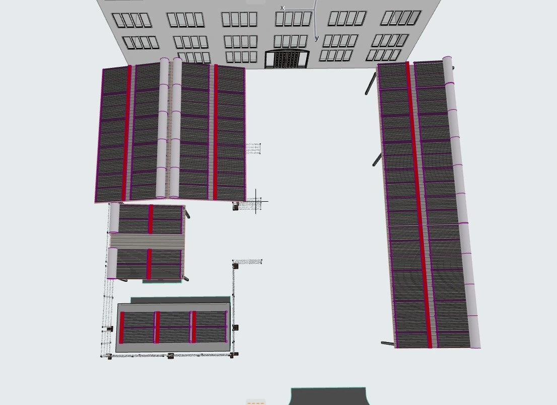 Overhead view of the proposed arrangement